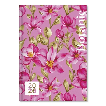 Határidőnapló 2026 heti B/6 Period Botanic Pink