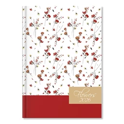Határidőnapló 2026 heti B/6 Period Flowers papír White