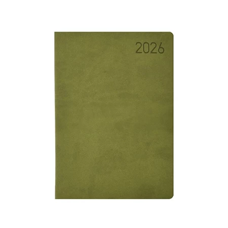 Határidőnapló 2026 heti B/6 TOPTIMER Madeira M012 fehér lapos zöld-zöld