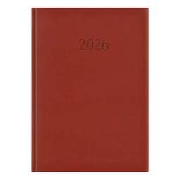 Határidőnapló 2026 napi A/4 TOPTIMER Wide W024 fehér lapos bordó