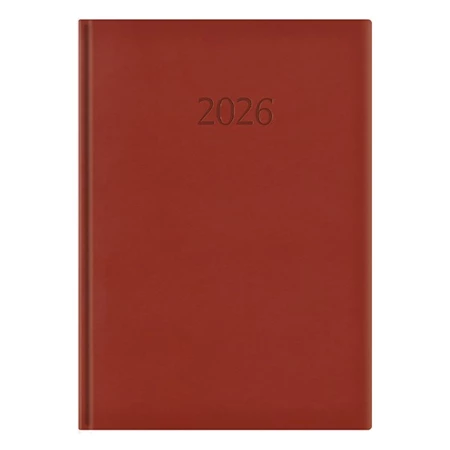 Határidőnapló 2026 napi A/4 TOPTIMER Wide W024 fehér lapos bordó