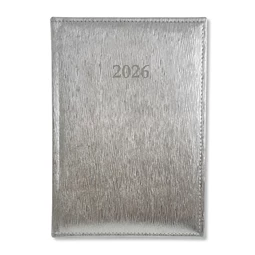 Határidőnapló 2026 napi A/5 Period Lamé körbevarrott ezüst