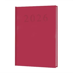 Határidőnapló 2026 napi A/5 fehér lapokkal,  bordó borító