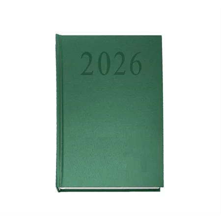 Határidőnapló 2026 napi A/5  fehér lapokkal,  zöld borító