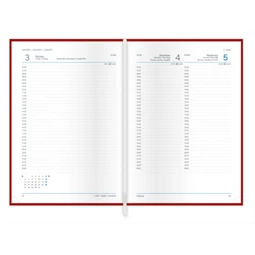 Határidőnapló 2026 napi A/5 TOPTIMER Linea L021 fehér lapos türkiz