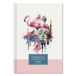 Határidőnapló 2026 napi B/6 Period Magnólia női tervező Flamingo
