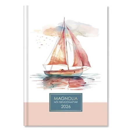 Határidőnapló 2026 napi B/6 Period Magnólia női tervező Sailboat