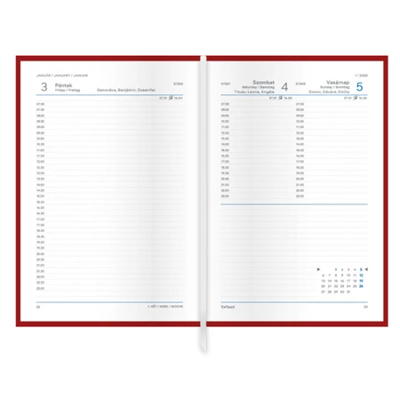 Határidőnapló 2026 napi B/6 TOPTIMER Joy J022 modern metalizált bronz