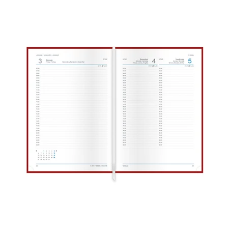 Határidőnapló 2026 napi B/5 TOPTIMER Nero N021 Fekete-kék