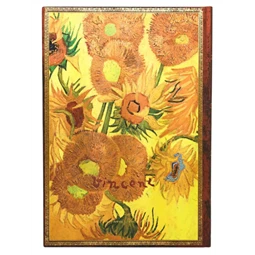 Határidőnapló 2027 Paper Blanks grande heti vertikális gumis Van Gogh, Sunflowers