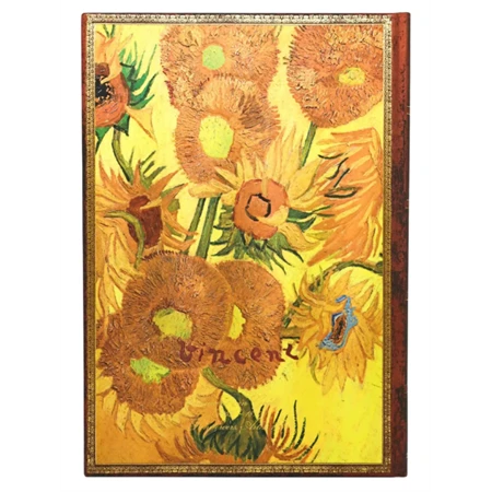 Határidőnapló 2027 Paper Blanks grande heti vertikális gumis Van Gogh, Sunflowers