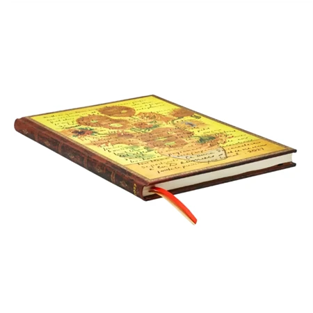 Határidőnapló 2027 Paper Blanks grande heti vertikális gumis Van Gogh, Sunflowers