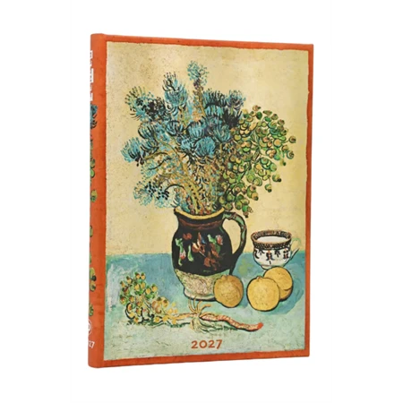 Határidőnapló 2027 Paper Blanks midi heti keményfedeles gumis Van Gogh`s Still Life