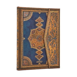 Határidőnapló 2027 Paper Blanks midi heti keményfedeles mágneses Safavid Indigo