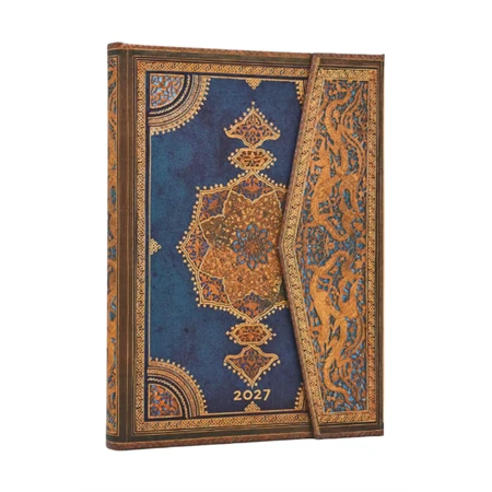 Határidőnapló 2027 Paper Blanks midi heti keményfedeles mágneses Safavid Indigo