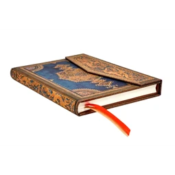 Határidőnapló 2027 Paper Blanks midi heti keményfedeles mágneses Safavid Indigo