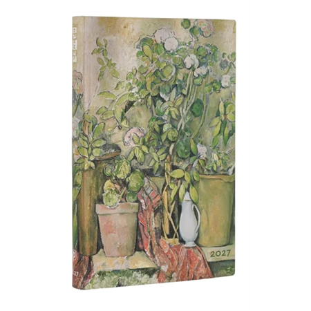 Határidőnapló 2027 Paper Blanks midi napi keményfedeles gumis Cezanne´s Terracotta Pots and Flowers