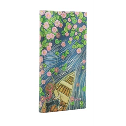 Határidőnapló 2027 Paper Blanks slim heti keményfedeles gumis Lotus River