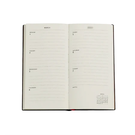 Határidőnapló 2027 Paper Blanks slim heti keményfedeles gumis Lotus River