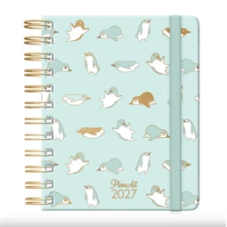 Határidőnapló 2027 heti 135x170mm PLANALL MIDI spirálos, 224 oldal, Penguin