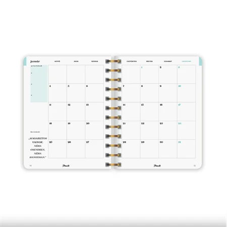 Határidőnapló 2027 heti 135x170mm PLANALL MIDI spirálos, 224 oldal, Penguin