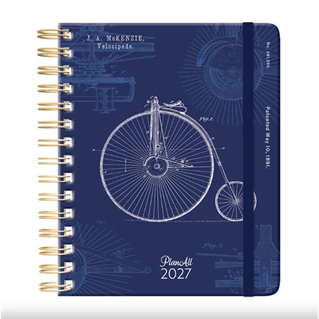 Határidőnapló 2027 heti 163x202mm PLANALL Classic spirálos, 224 oldal, Blueprit
