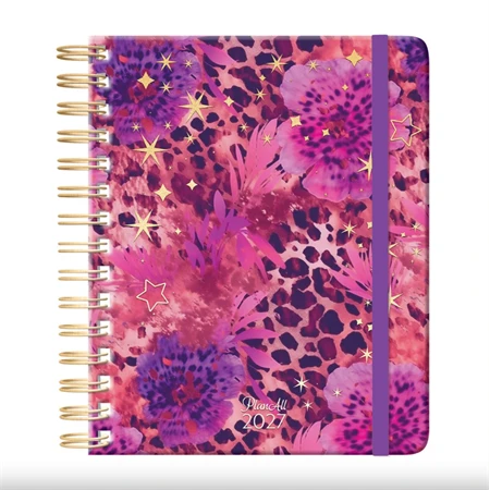 Határidőnapló 2027 heti 163x202mm PLANALL Classic spirálos, 224 oldal, Cheers