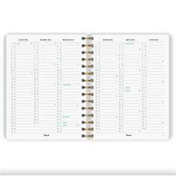 Határidőnapló 2027 heti 163x202mm PLANALL Classic spirálos, 224 oldal, Howl