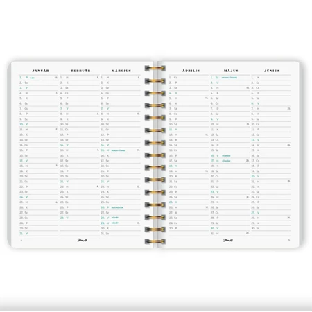 Határidőnapló 2027 heti 163x202mm PLANALL Classic spirálos, 224 oldal, Romp