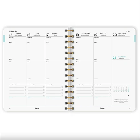 Határidőnapló 2027 heti 163x202mm PLANALL Classic spirálos, 224 oldal, Romp