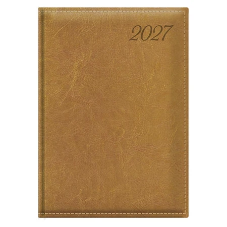 Határidőnapló 2027 heti B/5 TOPTIMER Image I011 mustár magas fényű bőrhatású, félórás chamois belső lapokkal