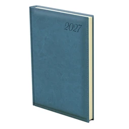 Határidőnapló 2027 heti B/5 TOPTIMER Image I011 türkiz magas fényű bőrhatású, félórás chamois belső lapokkal