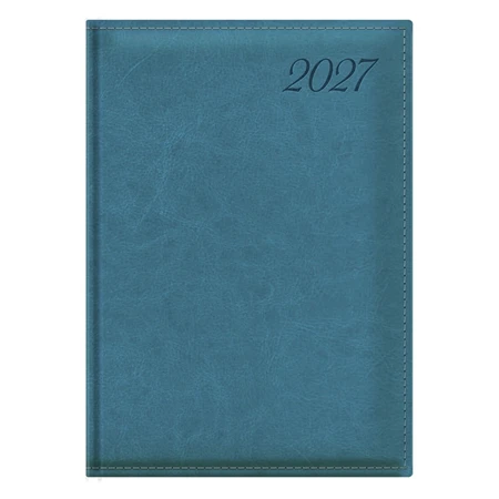 Határidőnapló 2027 heti B/5 TOPTIMER Image I011 türkiz magas fényű bőrhatású, félórás chamois belső lapokkal