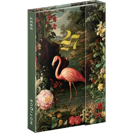 Határidőnapló 2027 heti REAL 11x16cm mágnessel záródó Flamingo