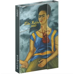 Határidőnapló 2027 heti REAL 11x16cm mágnessel záródó Frida Kahlo