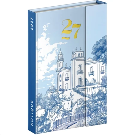 Határidőnapló 2027 heti REAL 11x16cm mágnessel záródó Villa