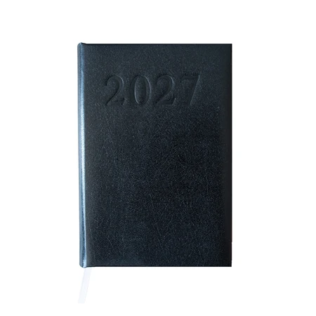 Határidőnapló 2027 napi  A/5  fehér lapokkal, fekete borító