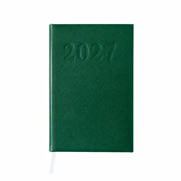 Határidőnapló 2027 napi  A/5  fehér lapokkal, zöld borító