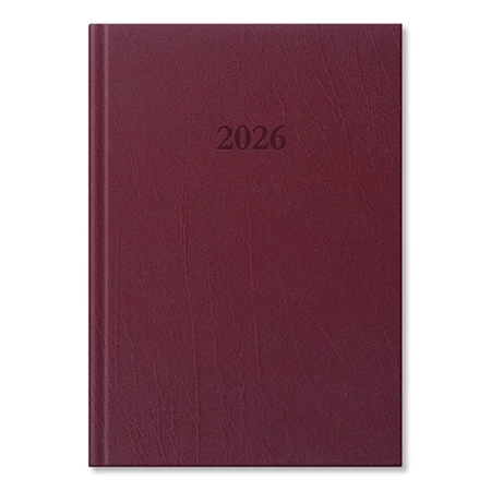 Határidőnapló 2029 napi A/5 Period Standard műbőr bordó