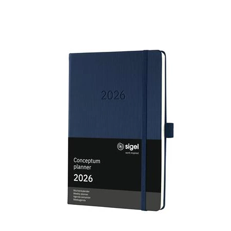 Határidőnaptár 2026 heti SIGEL A/5 kemény borító, Conceptum éjkék
