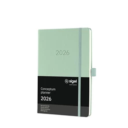 Határidőnaptár 2026 heti SIGEL A/5 kemény borító, Conceptum mentazöld