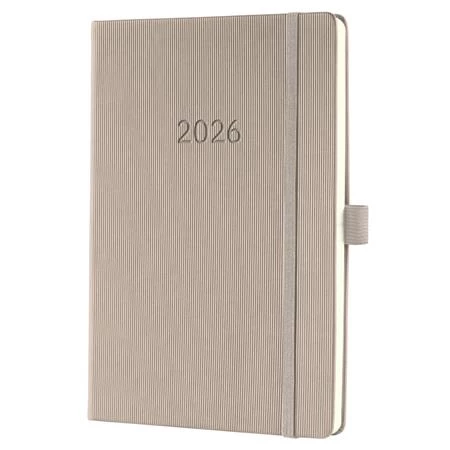 Határidőnaptár 2026 heti SIGEL A/5 kemény borító, Conceptum taupe