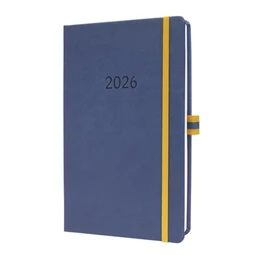 Határidőnaptár 2026 heti SIGEL A/5, kemény borító, Linescape, kék-sárga