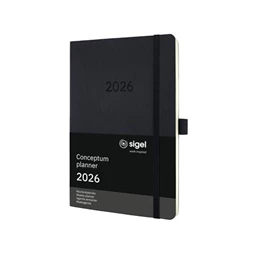 Határidőnaptár 2026 heti SIGEL A/5, puha borító Conceptum fekete