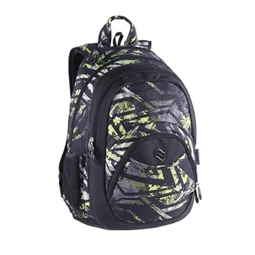 Hátizsák PULSE 2in1 notebook tartóval és audió csatlakozóval, Teens Green Riddle zöld-fekete