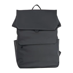 Hátizsák notebook tartóval, műbőr, fekete