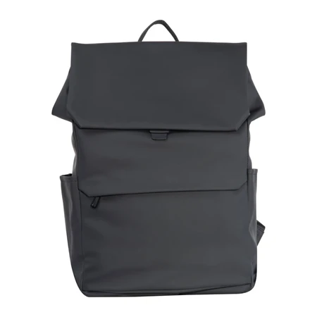 Hátizsák notebook tartóval, műbőr, fekete