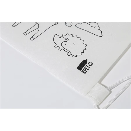 Hátizsák színezhető mintával non-woven 5db zsírkrétával, 25x30cm erdei állatok minta