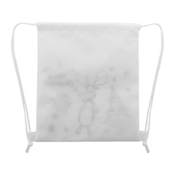 Hátizsák színezhető mintával non-woven, 5db zsírkrétával, 25x30cm karácsony - rénszarva minta