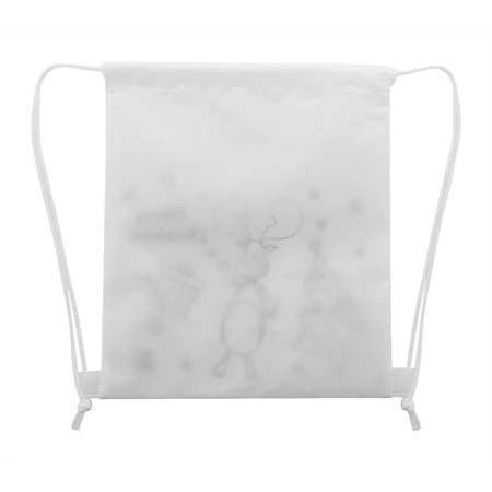 Hátizsák színezhető mintával non-woven, 5db zsírkrétával, 25x30cm karácsony - rénszarva minta